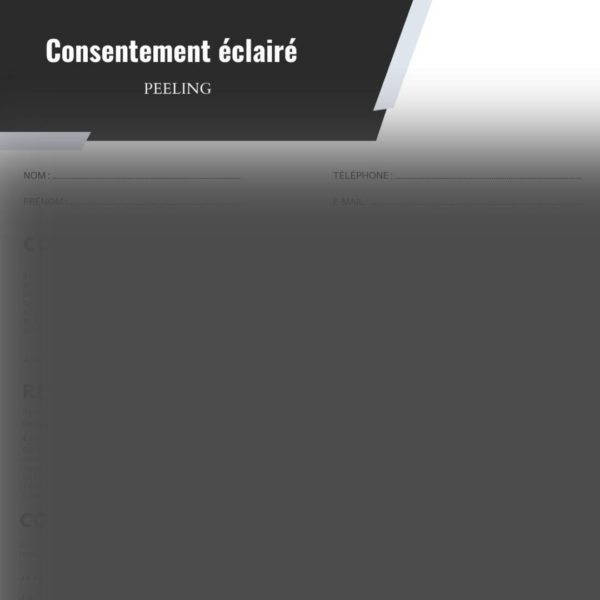 CONSENTEMENT ÉCLAIRÉ PEELING
